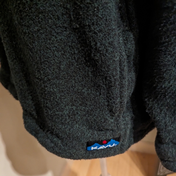 Kavu Women's Large Acacia Cotton Shacket Shirt Jacket Short Length Dark Green - Picture 4 of 11